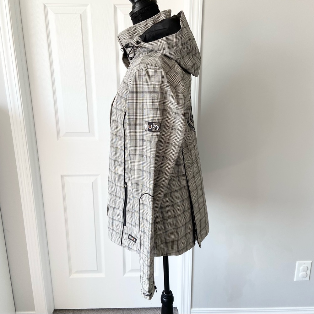 Kerrits Rain Shelter Barn Jacket Medium Tan Plaid - Picture 2 of 16